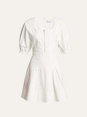 Proenza Schouler White Label Cotton-Linen Zip-Front Mini Dress